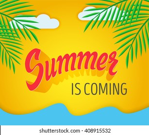 Vector handwritten lettering for poster or banner - Summer is coming