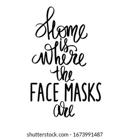 Vector Handwritten lettering quote about face mask, skin care. Typography for beauty blogs, social media, girls. Modern brush calligraphy. Fashion saying.