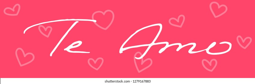 vector handwritten phrase I Love You in spanish language - Te Amo