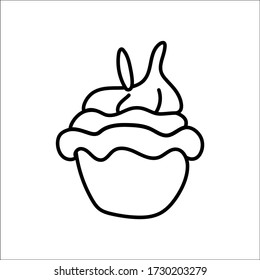 vector handwritten tasty cake on white backgroun