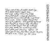 Vector: Handwritten text in English with a pen, poem by William Shakespeare