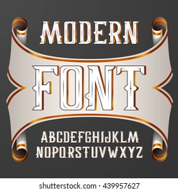 Vector handy crafted modern label font