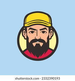 vector  handyman worker illustration logo design
