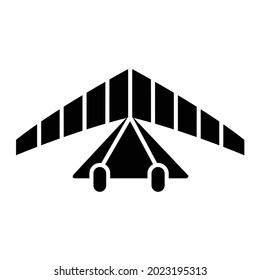 Vector Hang Glider Glyph Icon Design
