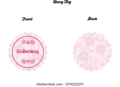 Vector Hang Tag - Flower Lace Pink