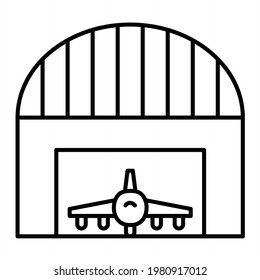 Vector Hangar Outline Icon Design
