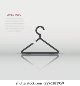 Vector hanger icon in flat style. Wardrobe hander sign illustration pictogram. Hanger business concept.