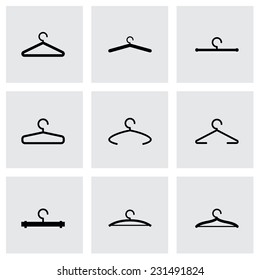 Vector hanger icon set on grey background