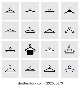 Vector hanger icon set on grey background