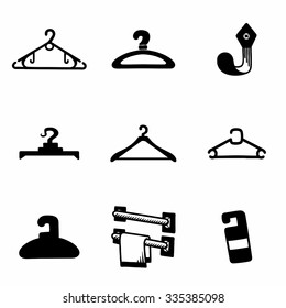 Vector Hanger icon set on white background