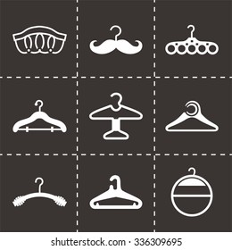 Vector Hanger icon set on black background