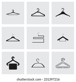 Vector hanger icons set on grey background