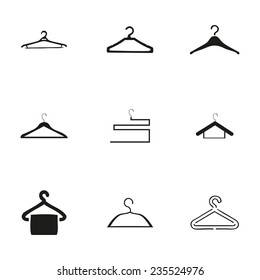 Vector hanger icons set on white background