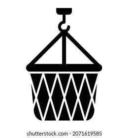 Vector Hanging Basket Glyph Icon Design
