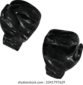 vector hanging boxing gloves equipment for competition protection hand vector illustration
