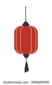 Vector Hanging Chinese Red Lantern Isolated On A White Background.