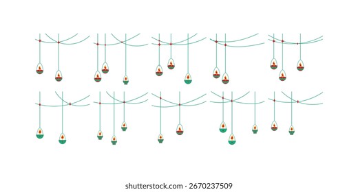 Juego de lámpara de Vector colgante Diwali