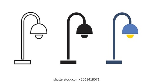 Vector Hanging Lamp Icon Set. Street Lamp Icons