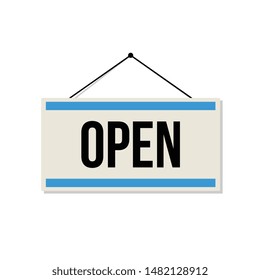 Vector Hanging Open Door Sign