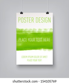 Vector hanging poster design template