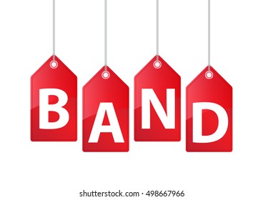 Vector Hanging Price Tags. BAND