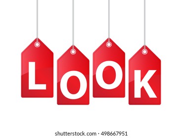 Vector Hanging Price Tags. LOOK