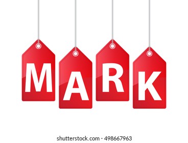 Vector Hanging Price Tags. MARK