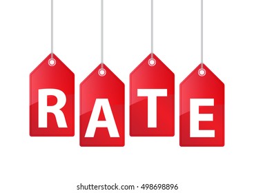 Vector Hanging Price Tags. RATE