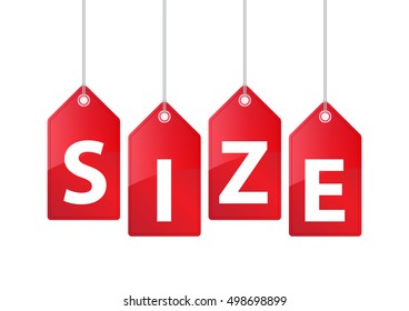 Vector Hanging Price Tags. SIZE