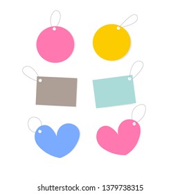 Vector of hanging tag in different shape