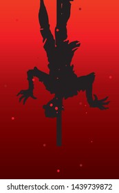 vector hangman on red background