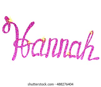 Vector Hannah name lettering tinsels