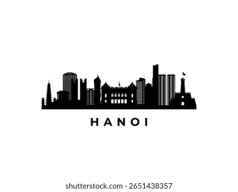 Vector Hanoi skyline. Travel Hanoi famous landmarks. Business and tourism concept for presentation, banner, web site.