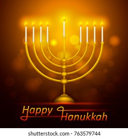 Vector Hanukkah Background Menorah Happy Hanukkah Stock Vector (Royalty ...