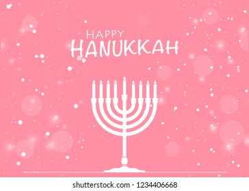 Vector Hanukkah background with menorah. Hanukkah logo for greeting card template