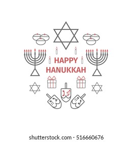 Vector hanukkah concept for banners, flyers, cards, web and mobile applications.