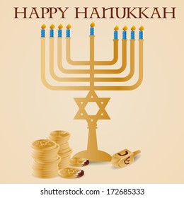 Vector Hanukkah Design Background Or Greeting Card Editable
