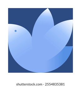 Vector Hanukkah dove of peace emblem.Festive icon in blue and white colors.Jewish festival of lights symbol for prints,covers,invitations,social media.