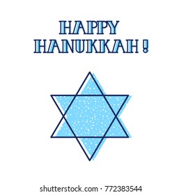 Vector Hanukkah greeting card with David star illustration