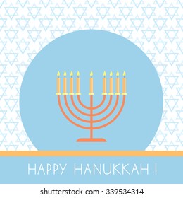 vector Hanukkah greeting card with menorah