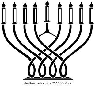 Vector Hanukkah Menorah Stylized Vector Illustration