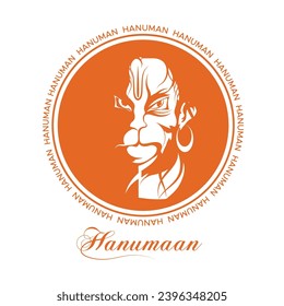 Vector Hanuman Face illustration, Lord Hanuman vector drawing, Hindu God's worship image