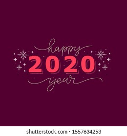 Vector Happy 2020 new year card  for your seasonal holidays flyers, greetings and invitations cards, banner. Vector illustration.