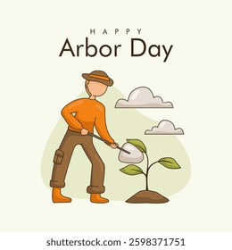 vector happy arbor day poster template