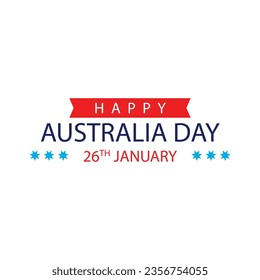 Vector happy australia day lettering. calligraphy with stars. vector illustration.