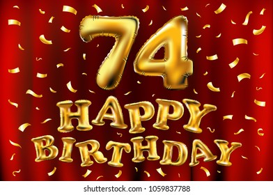 Vector Happy Birthday 74th Celebration Gold Stock Vector (Royalty Free ...