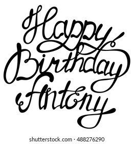 Vector happy birthday Antony lettering