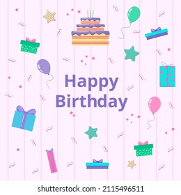 Vector happy birthday banner abstract