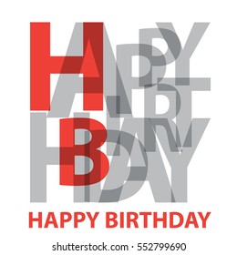 Vector happy birthday. Broken text