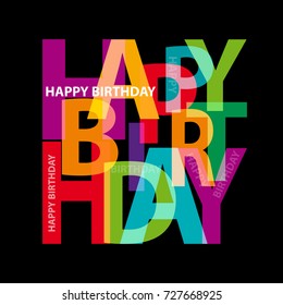 Vector Happy Birthday. Broken Text